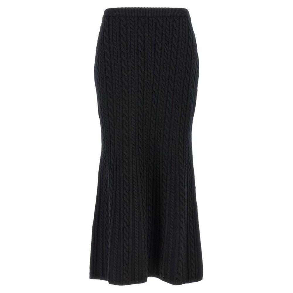 Alessandra Rich Black Wool Mini Women's Skirt